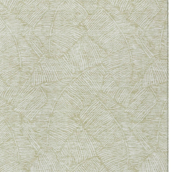 Homeroots 3' Artichoke Green Floral Area Rug - Washable, Durable, Perfect For Indoor & Outdoor Spaces! 10' X 14' Polyester 594604