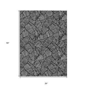 Homeroots 3' Artichoke Green Floral Area Rug - Washable, Durable, Perfect For Indoor & Outdoor Spaces! 3' X 5' Polyester 594605