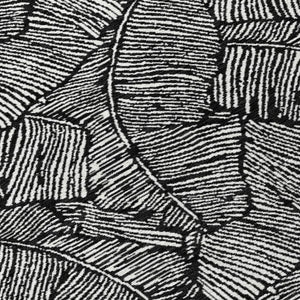 HomeRoots 5' Elegant Black and Ivory Floral Washable Area Rug for Indoor and Outdoor Spaces, Durable Design 5' X 8' 594606