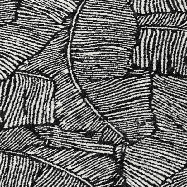 HomeRoots 5' Elegant Black and Ivory Floral Washable Area Rug for Indoor and Outdoor Spaces, Durable Design 5' X 8' 594606