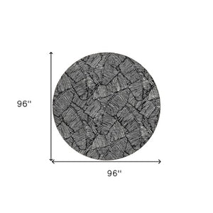 Homeroots 3' Artichoke Green Floral Area Rug - Washable, Durable, Perfect For Indoor & Outdoor Spaces! 8' Round Polyester 594607