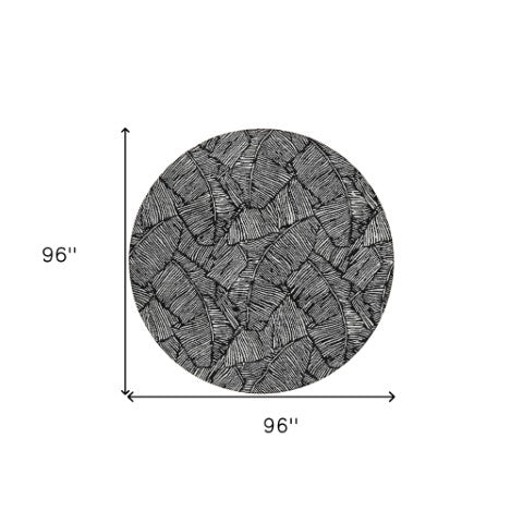 Homeroots 3' Artichoke Green Floral Area Rug - Washable, Durable, Perfect For Indoor & Outdoor Spaces! 8' Round Polyester 594607