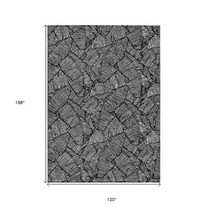 Homeroots 3' Artichoke Green Floral Area Rug - Washable, Durable, Perfect For Indoor & Outdoor Spaces! 10' X 14' Polyester 594610