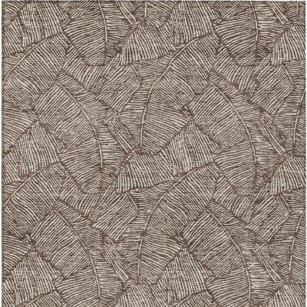 Homeroots 3' Artichoke Green Floral Area Rug - Washable, Durable, Perfect For Indoor & Outdoor Spaces! 3' X 5' Polyester 594611