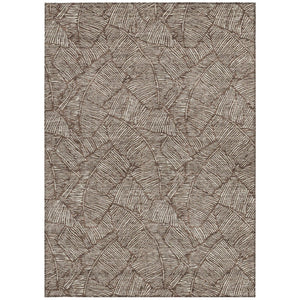 Homeroots 3' Artichoke Green Floral Area Rug - Washable, Durable, Perfect For Indoor & Outdoor Spaces! 5' X 8' Polyester 594612