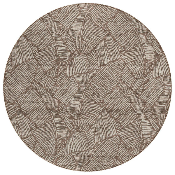 HomeRoots 5' Timeless Floral Indoor Outdoor Area Rug - Durable, Machine Washable, Perfect for Any Space 8' Round 594613