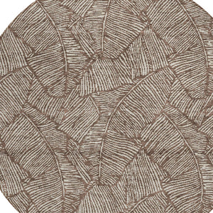 Homeroots 3' Artichoke Green Floral Area Rug - Washable, Durable, Perfect For Indoor & Outdoor Spaces! 8' Round Polyester 594613