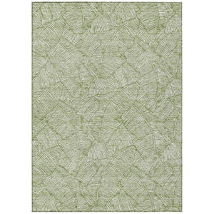 HomeRoots 5' Refreshing Green and Ivory Floral Washable Area Rug for Indoor and Outdoor High-Traffic Spaces 5' X 8' 594618