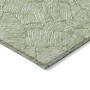 Homeroots 3' Artichoke Green Floral Area Rug - Washable, Durable, Perfect For Indoor & Outdoor Spaces! 5' X 8' Polyester 594618