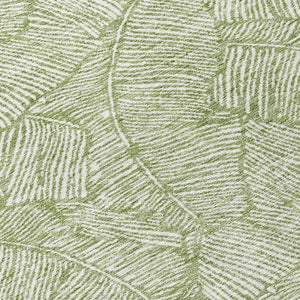 Homeroots 3' Artichoke Green Floral Area Rug - Washable, Durable, Perfect For Indoor & Outdoor Spaces! 8' Round Polyester 594619