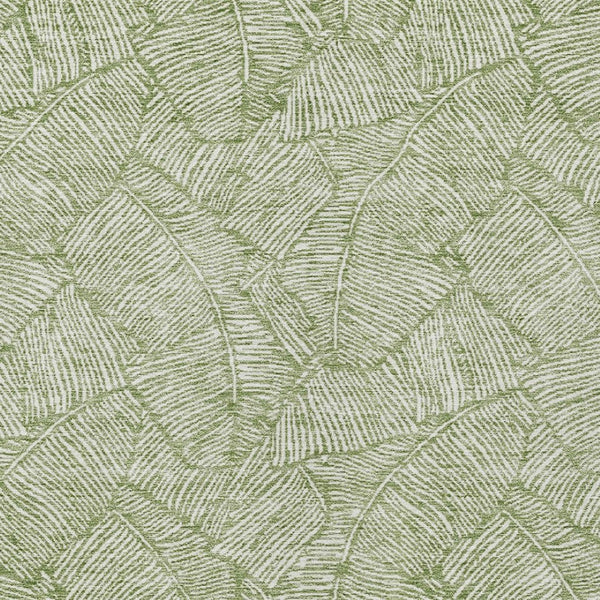 Homeroots 3' Artichoke Green Floral Area Rug - Washable, Durable, Perfect For Indoor & Outdoor Spaces! 8' X 10' Polyester 594620