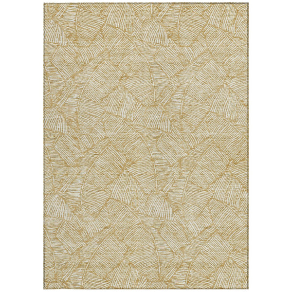 Homeroots 3' Artichoke Green Floral Area Rug - Washable, Durable, Perfect For Indoor & Outdoor Spaces! 5' X 8' Polyester 594624