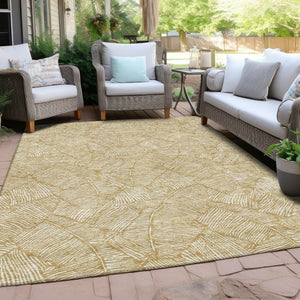 Homeroots 3' Artichoke Green Floral Area Rug - Washable, Durable, Perfect For Indoor & Outdoor Spaces! 8' X 10' Polyester 594626