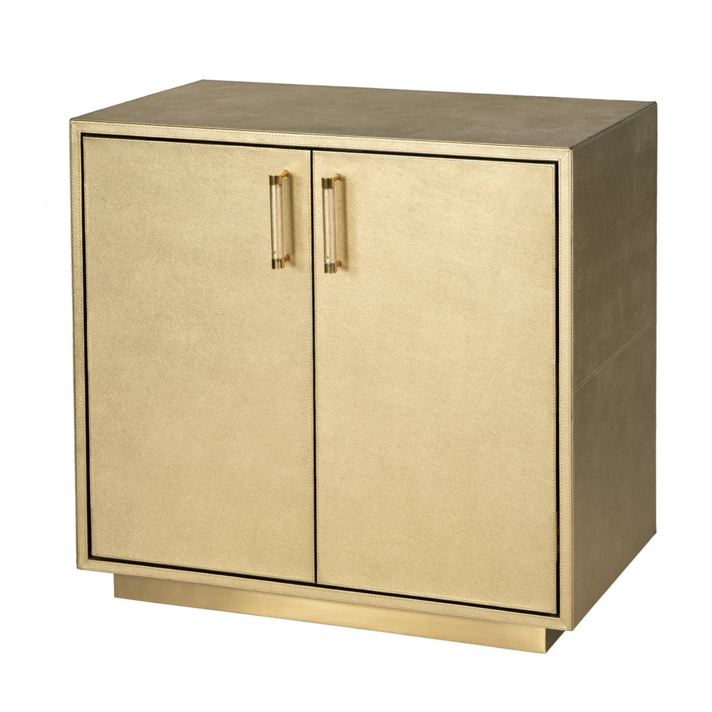 Butler Specialty Butler Francois 32 In. W Wood & Leather 2-door Accent Cabinet - Modern Elegance For Any Space Gold Mdf,Genuine Leather,Brass 5946350-butler