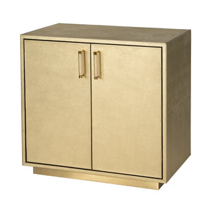 Butler Specialty Butler Francois 32 In. W Wood & Leather 2-door Accent Cabinet - Modern Elegance For Any Space Gold Mdf,Genuine Leather,Brass 5946350-butler