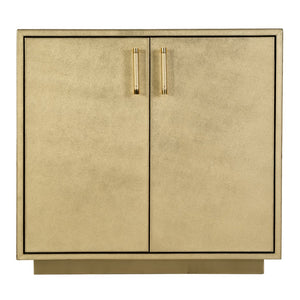 Butler Specialty Butler Francois 32 In. W Wood & Leather 2-door Accent Cabinet - Modern Elegance For Any Space Gold Mdf,Genuine Leather,Brass 5946350-butler
