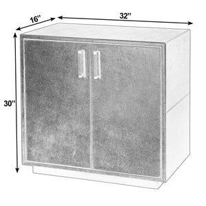 Butler Specialty Butler Francois 32 In. W Wood & Leather 2-door Accent Cabinet - Modern Elegance For Any Space Gold Mdf,Genuine Leather,Brass 5946350-butler