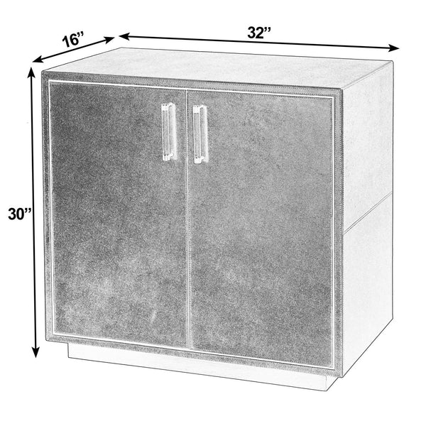 Butler Specialty Butler Francois 32 In. W Wood & Leather 2-door Accent Cabinet - Modern Elegance For Any Space Gold Mdf,Genuine Leather,Brass 5946350-butler