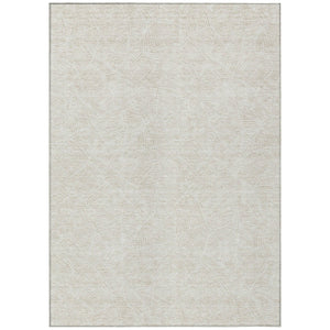 HomeRoots 5' Timeless Ivory and Beige Floral Area Rug for Indoor and Outdoor Use – Durable, Washable Design 5' X 8' 594636