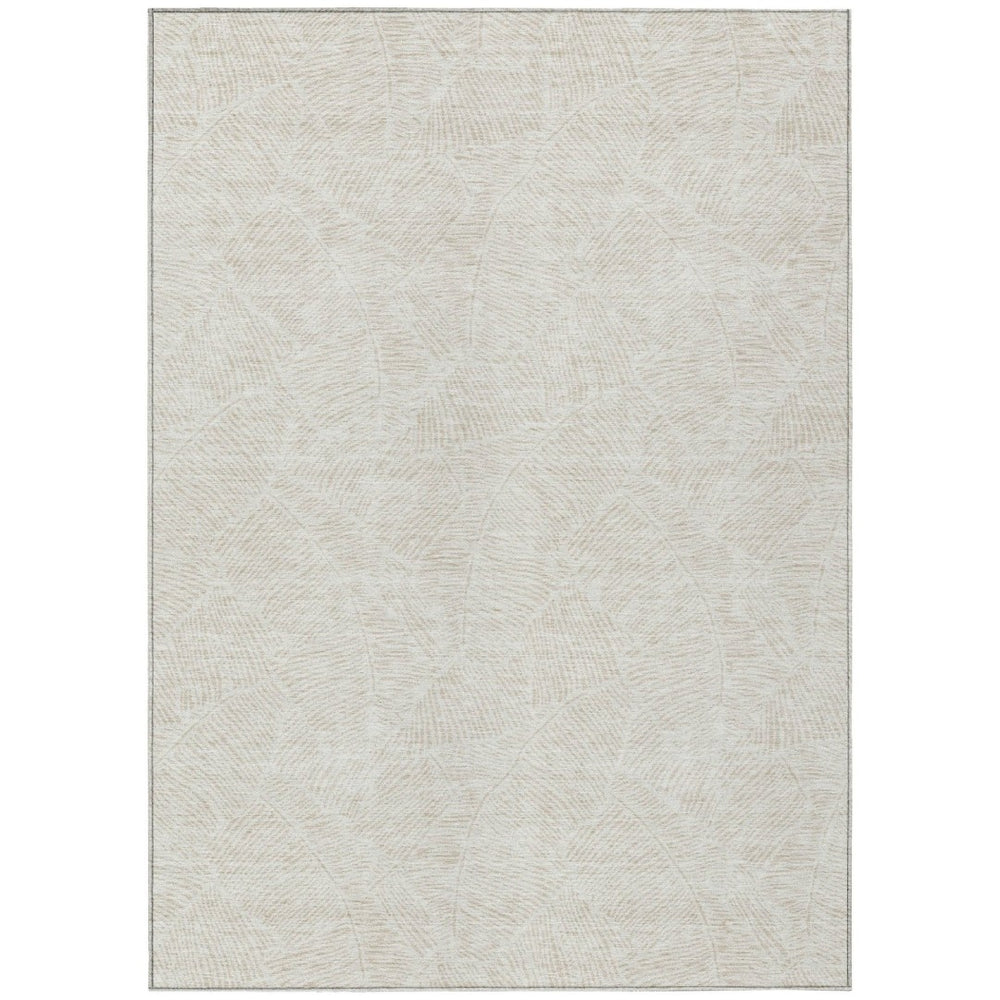 HomeRoots 9' X 12' Ivory Floral Area Rug - Durable, Washable, Elegant Design for Indoor & Outdoor Spaces 594639