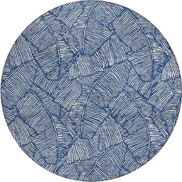 Homeroots 3' Artichoke Green Floral Area Rug - Washable, Durable, Perfect For Indoor & Outdoor Spaces! 8' Round Polyester 594643