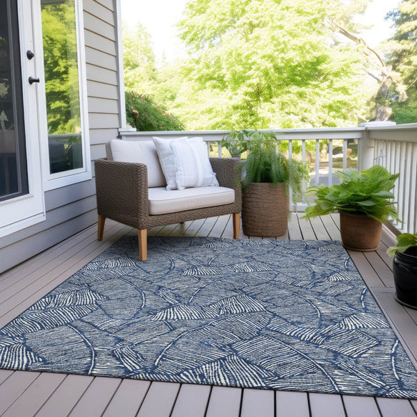 Homeroots 3' Artichoke Green Floral Area Rug - Washable, Durable, Perfect For Indoor & Outdoor Spaces! 9' X 12' Polyester 594645