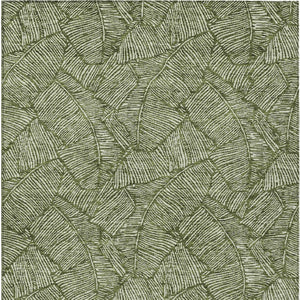 Homeroots 3' Artichoke Green Floral Area Rug - Washable, Durable, Perfect For Indoor & Outdoor Spaces! 3' X 5' Polyester 594647