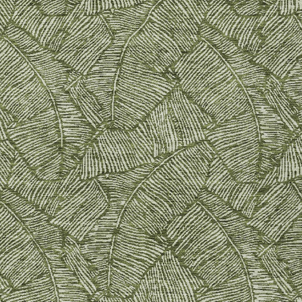 Homeroots 3' Artichoke Green Floral Area Rug - Washable, Durable, Perfect For Indoor & Outdoor Spaces! 3' X 5' Polyester 594647