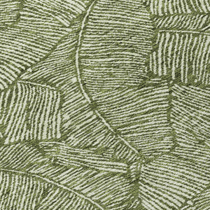 Homeroots 3' Artichoke Green Floral Area Rug - Washable, Durable, Perfect For Indoor & Outdoor Spaces! 8' Round Polyester 594649