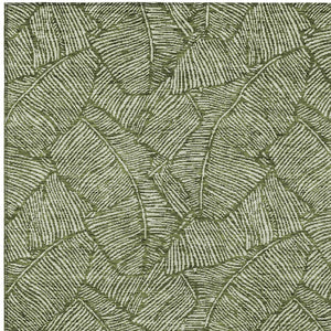 Homeroots 3' Artichoke Green Floral Area Rug - Washable, Durable, Perfect For Indoor & Outdoor Spaces! 9' X 12' Polyester 594651