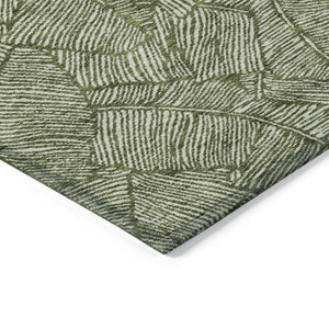Homeroots 3' Artichoke Green Floral Area Rug - Washable, Durable, Perfect For Indoor & Outdoor Spaces! 10' X 14' Polyester 594652