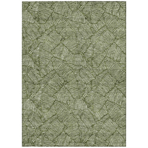 Homeroots 3' Artichoke Green Floral Area Rug - Washable, Durable, Perfect For Indoor & Outdoor Spaces! 10' X 14' Polyester 594652