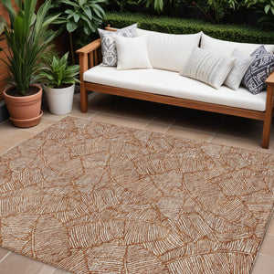 Homeroots 3' Artichoke Green Floral Area Rug - Washable, Durable, Perfect For Indoor & Outdoor Spaces! 8' X 10' Polyester 594656