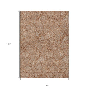 Homeroots 3' Artichoke Green Floral Area Rug - Washable, Durable, Perfect For Indoor & Outdoor Spaces! 9' X 12' Polyester 594657