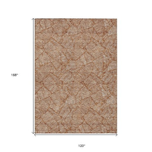 Homeroots 3' Artichoke Green Floral Area Rug - Washable, Durable, Perfect For Indoor & Outdoor Spaces! 10' X 14' Polyester 594658