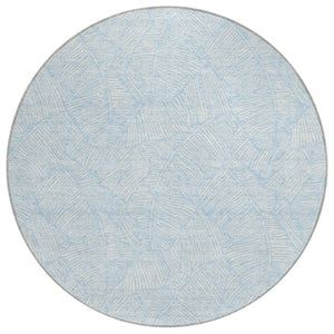 HomeRoots 5' Sky Blue and Ivory Floral Area Rug - Versatile, Durable, Washable for Indoor and Outdoor Spaces 8' Round 594661