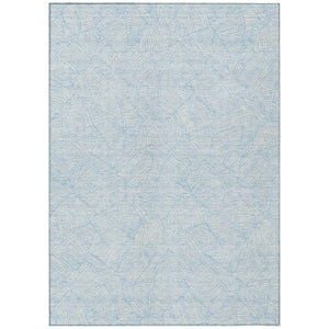 HomeRoots 5' Sky Blue and Ivory Floral Area Rug - Versatile, Durable, Washable for Indoor and Outdoor Spaces 8' X 10' 594662