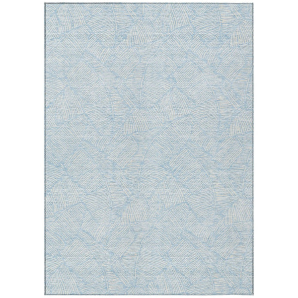 HomeRoots 5' Sky Blue and Ivory Floral Area Rug - Versatile, Durable, Washable for Indoor and Outdoor Spaces 8' X 10' 594662