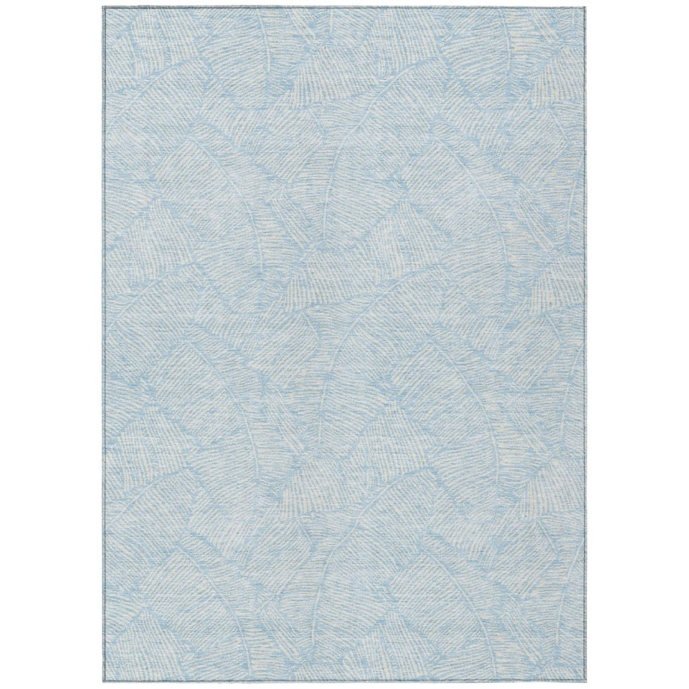 HomeRoots 5' Sky Blue and Ivory Floral Area Rug - Versatile, Durable, Washable for Indoor and Outdoor Spaces 10' X 14' 594664