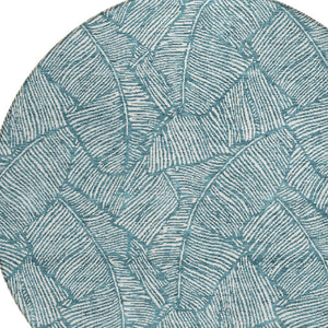 Homeroots 3' Artichoke Green Floral Area Rug - Washable, Durable, Perfect For Indoor & Outdoor Spaces! 8' Round Polyester 594667