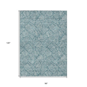 Homeroots 3' Artichoke Green Floral Area Rug - Washable, Durable, Perfect For Indoor & Outdoor Spaces! 8' X 10' Polyester 594668