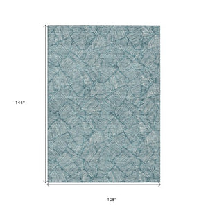 Homeroots 3' Artichoke Green Floral Area Rug - Washable, Durable, Perfect For Indoor & Outdoor Spaces! 9' X 12' Polyester 594669