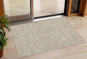 Homeroots 3' Artichoke Green Floral Area Rug - Washable, Durable, Perfect For Indoor & Outdoor Spaces! 3' X 5' Polyester 594671