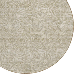 Homeroots 3' Artichoke Green Floral Area Rug - Washable, Durable, Perfect For Indoor & Outdoor Spaces! 8' Round Polyester 594673