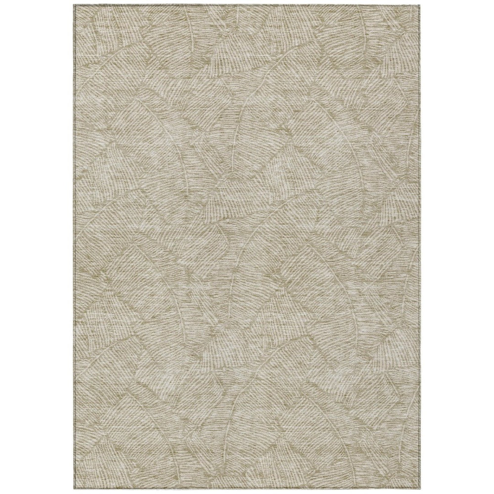 HomeRoots 9' Elegant Taupe and Ivory Floral Area Rug - Washable, Durable for Indoor and Outdoor Use, Stylish Decor 594675