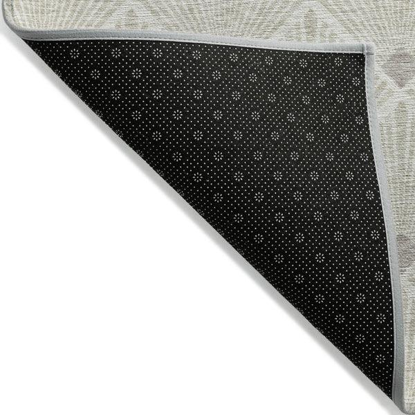 HomeRoots 9' X 12' Beige and Ivory Geometric Area Rug - Stylish, Washable, Indoor/Outdoor, Durable & Versatile 594681