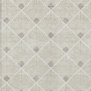 HomeRoots 9' X 12' Beige and Ivory Geometric Area Rug - Stylish, Washable, Indoor/Outdoor, Durable & Versatile 594681