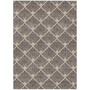 HomeRoots 5' Stylish Brown and Beige Geometric Area Rug - Durable, Washable Indoor/Outdoor Accent for Every Space 5' X 8' 594696