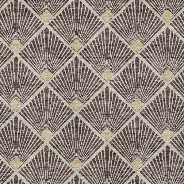 Homeroots 3' Beige And Ivory Geometric Washable Area Rug For Indoor And Outdoor Spaces - Durable Design 8' X 10' Polyester 594698