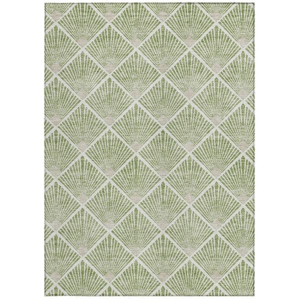 Homeroots 3' Beige And Ivory Geometric Washable Area Rug For Indoor And Outdoor Spaces - Durable Design 8' X 10' Polyester 594704